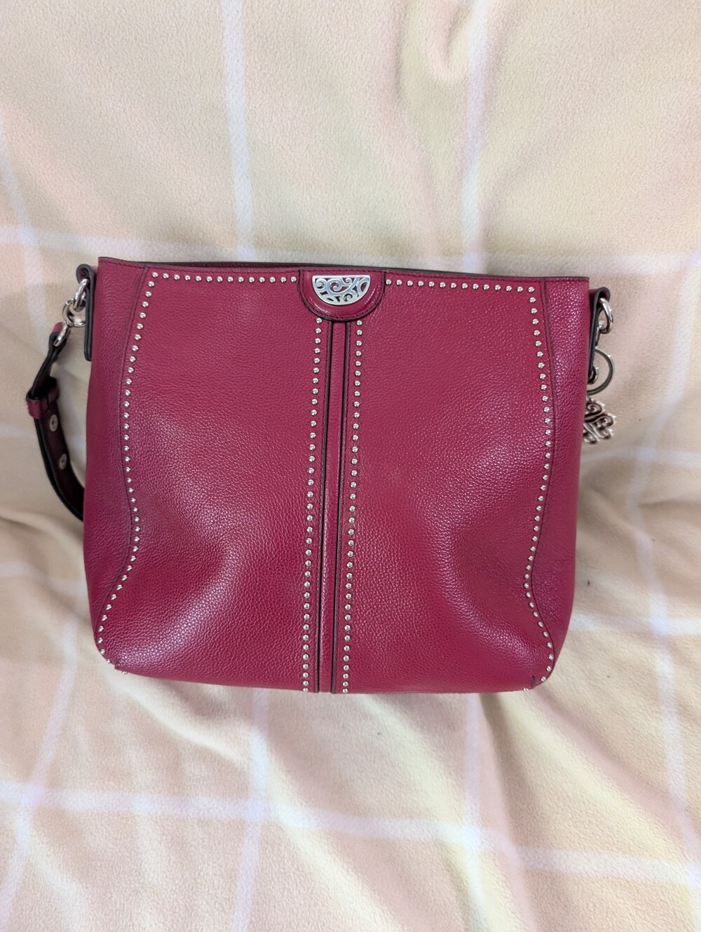 Brighton Shoulder Bag in Deep Wine Red Leather